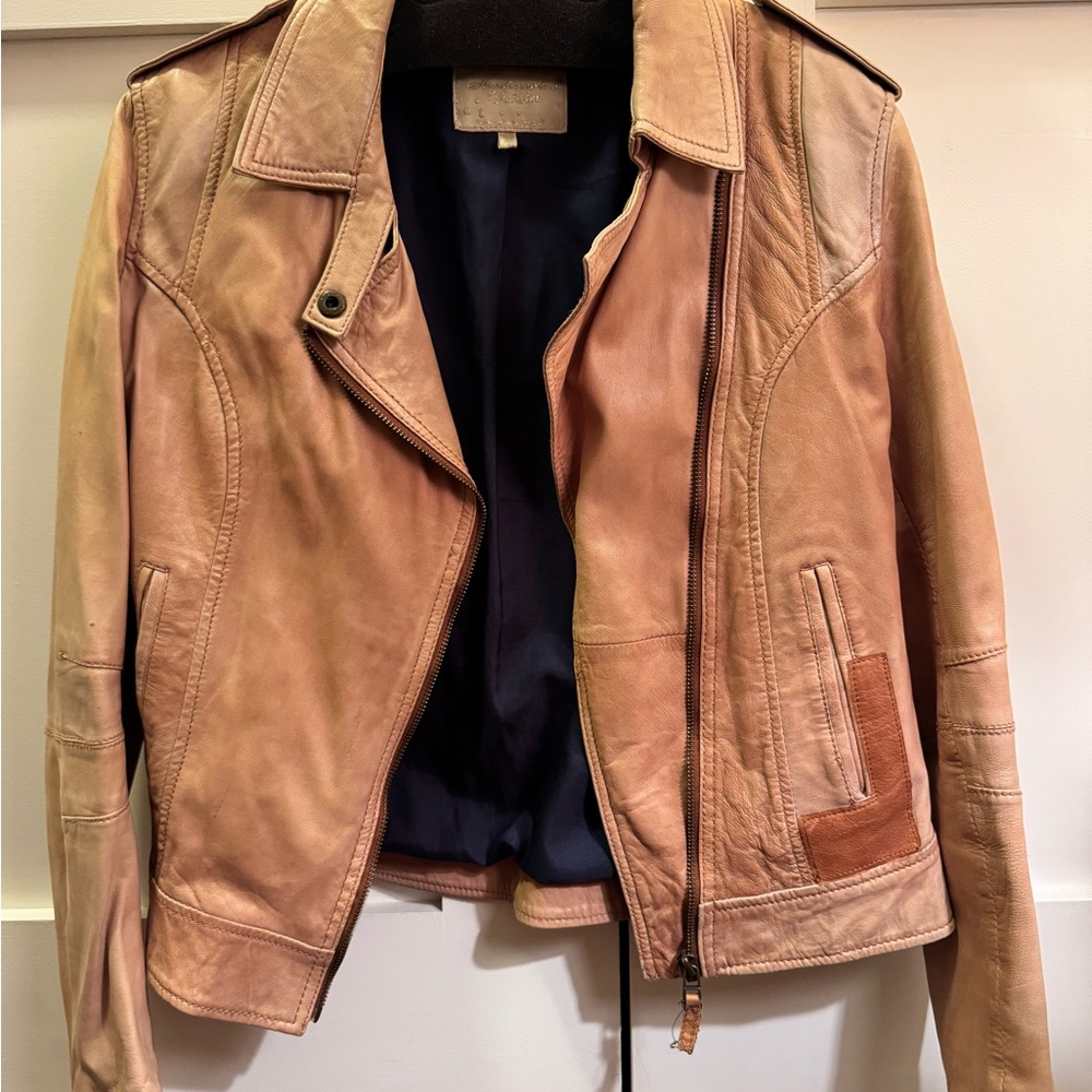 Stradivarius Women's Tan Leather Jacket